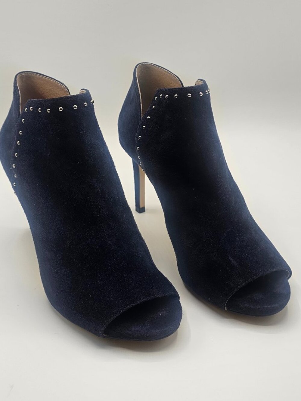 White House Black Market Louise Suede Peep Toe Shooties Size 7M